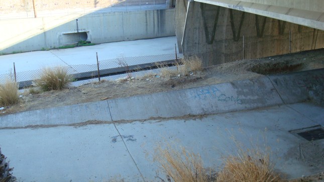 The LA River near Warner Bros. studios in Burbank