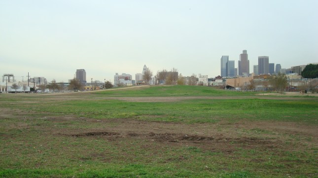 Downtown is visible off in the distance...