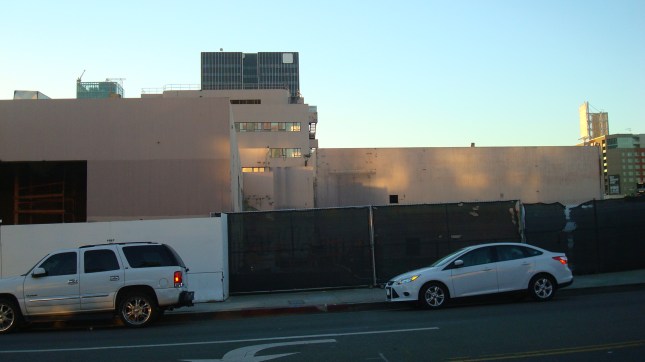 A side view of the site, facing west.