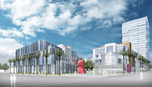 Rendering of the proposed Kilroy project at Vine and De Longpre