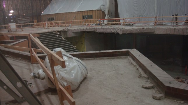 Interior court at Macy's Plaza under construction.