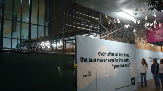 Outside Macy's Plaza in Downtown LA.