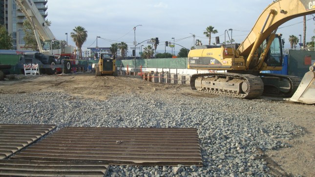 Construction of subterranean tunnel in North Hollywood