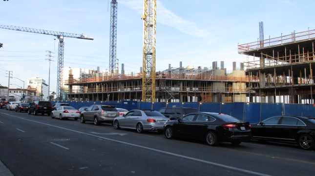 Construction site on Sunset west of La Cienega