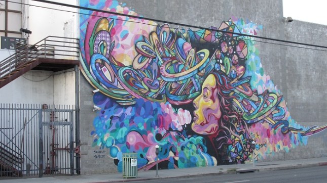 Mural on the front of the building