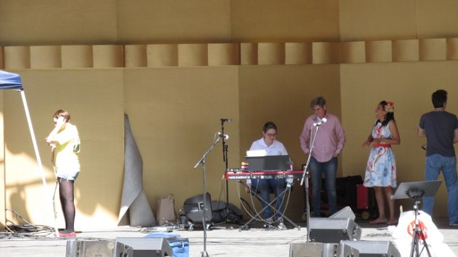 Performers getting ready for a show.