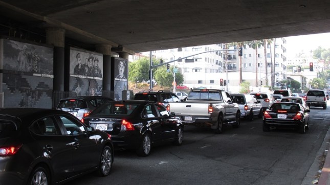 Traffic crawling north on Argyle