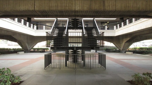 Stairway leading to the first level.