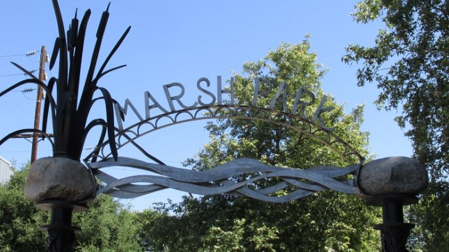 The entrance to Marsh Park.
