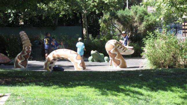 There's a cool play area for kids.