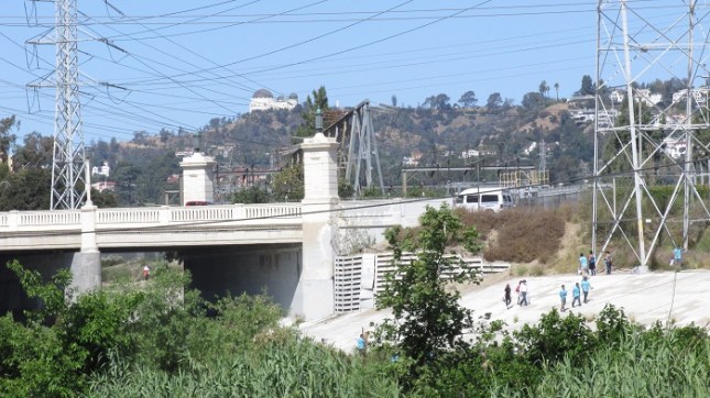 The Griffith Observatory was visible off in the distance.