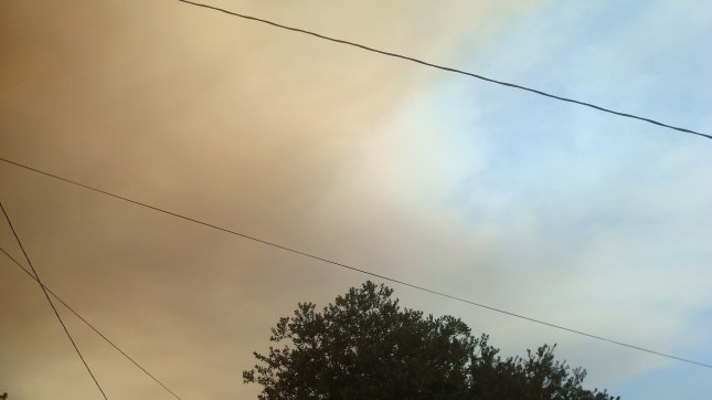 A view of the sky over Burbank on Saturday.