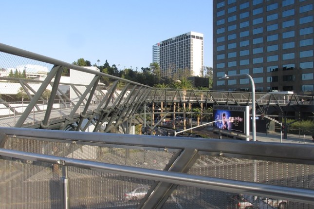 Looking across the bridge to Universal City.