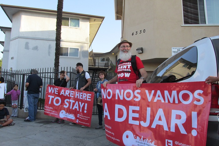 Celebration on City Terrace after the victory in court.